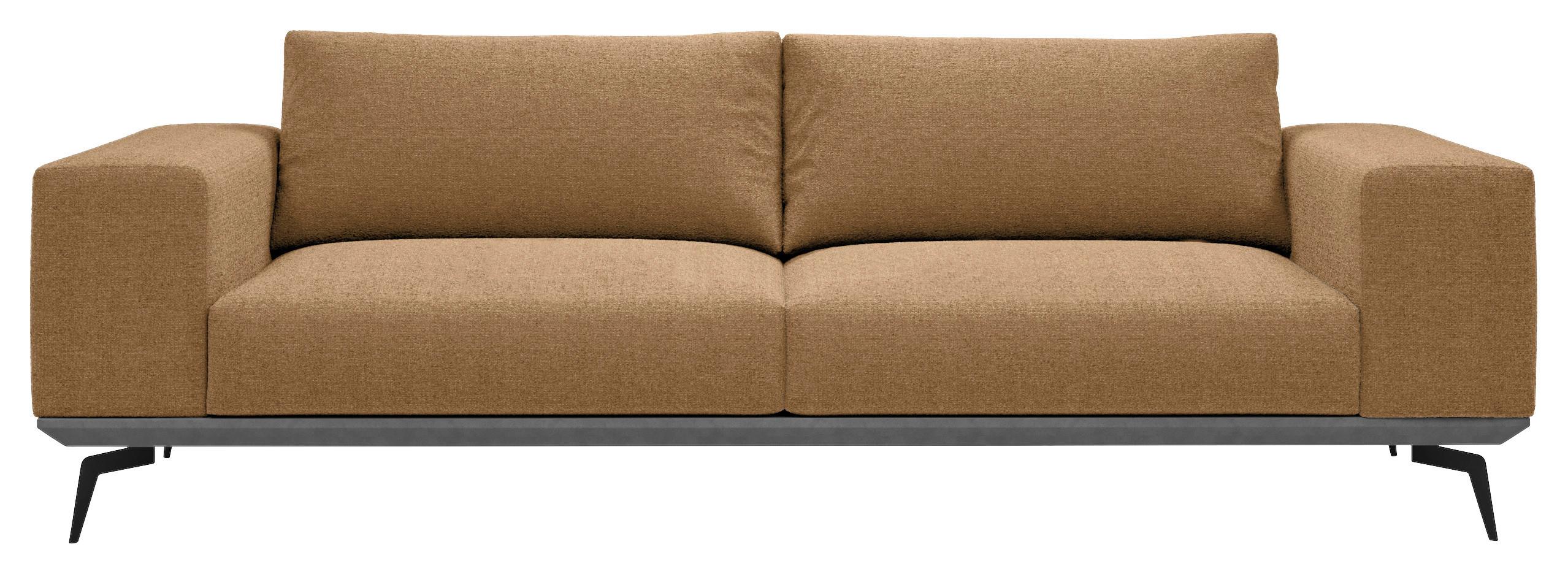Dvoumístná pohovka ALBERO, rezavá - černá/rezavá, Design, kov/dřevo (260/87/95cm) - MID.YOU