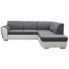 Ecksofa Mit Bettkasten Doris Rücken Echt Grau/weiß - Silberfarben/Weiß, Design, Textil (255/196cm) - MID.YOU