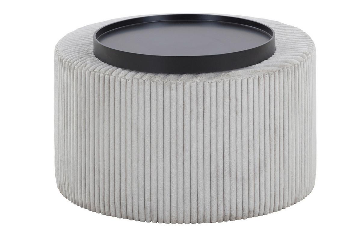 Couchtisch Grau, Schwarz L: 70 Cm - Schwarz/Grau, Design, Holzwerkstoff/Textil (70/70/44cm) - Livetastic