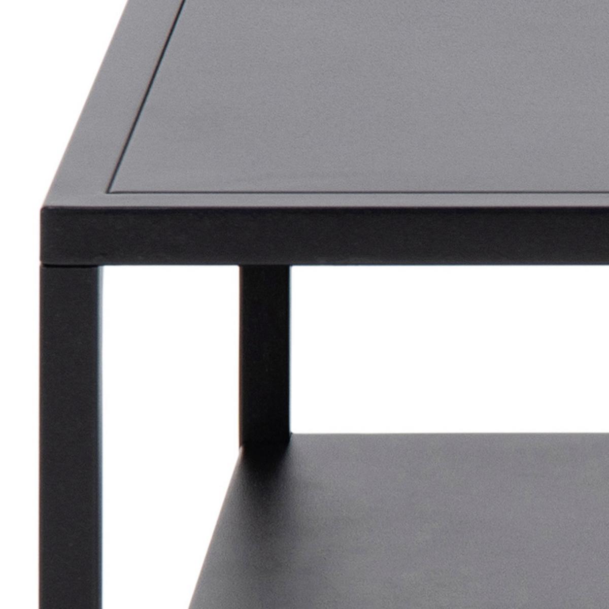 Couchtisch aus Stahl Mit Ablage Newton, Schwarz - Schwarz, Trend, Metall (60/60/45cm) - MID.YOU