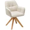 Armlehnstuhl Kerry Beige B: 63 cm - Eichefarben/Beige, LIFESTYLE, Holz/Textil (63/83/61cm) - MID.YOU