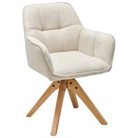 Armlehnstuhl Kerry Beige B: 63 cm - Eichefarben/Beige, LIFESTYLE, Holz/Textil (63/83/61cm) - MID.YOU