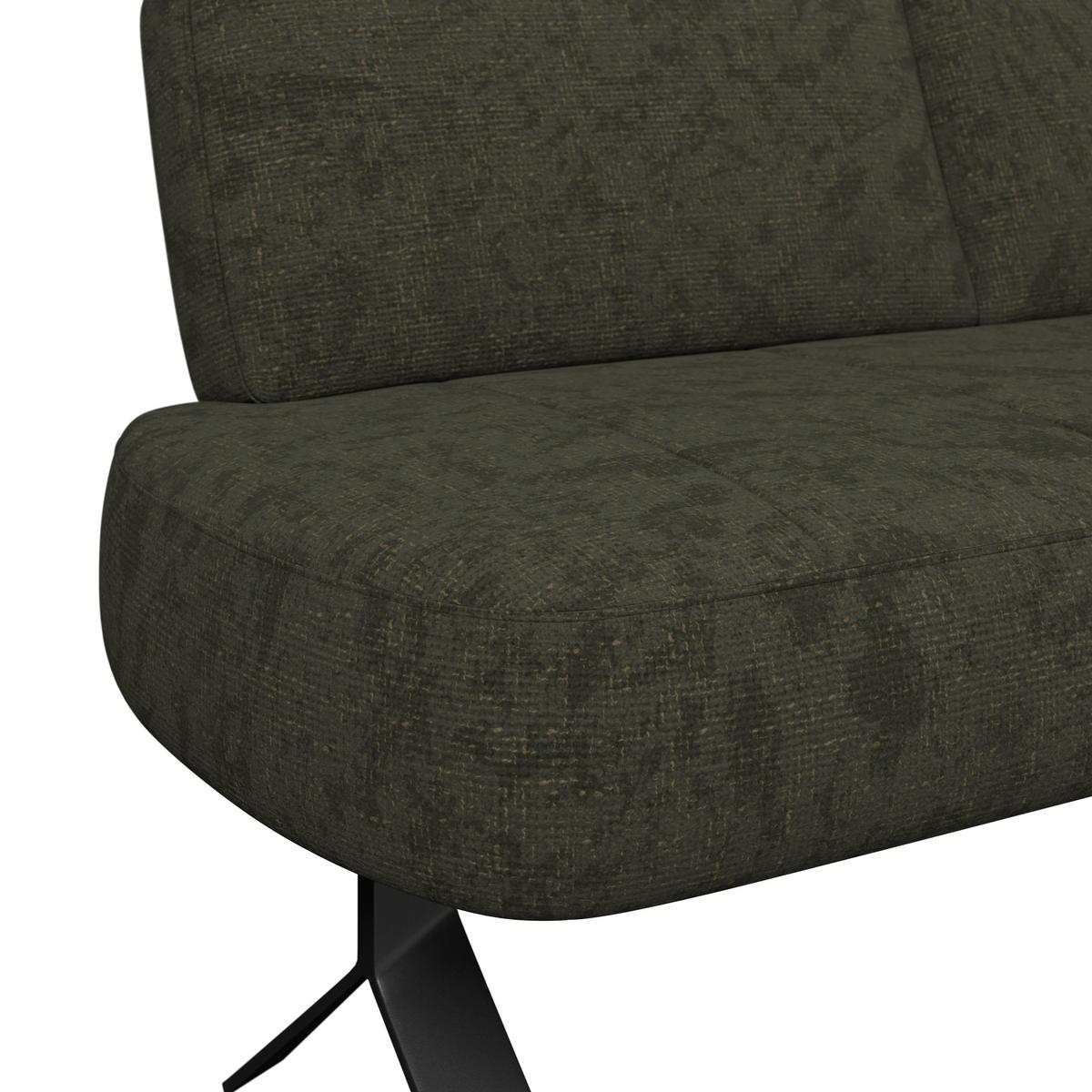 Sitzbank grün mit Metallbeinen Ulmo B: 162 cm - Schwarz/Grün, MODERN, Textil/Metall (162/83/71cm)