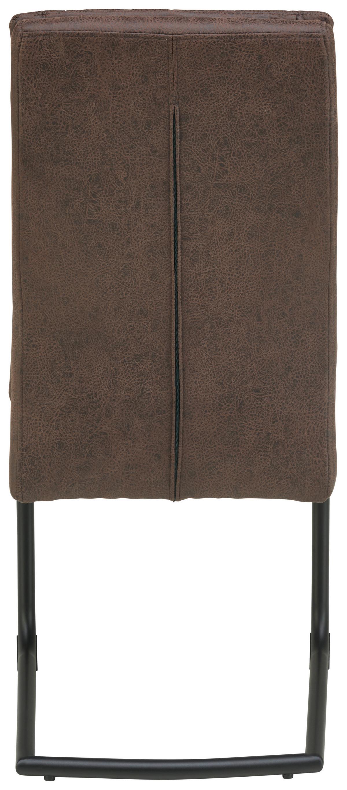 Schwingstuhl Kiana Micorfaser Braun, B: 38 cm - Schwarz/Braun, LIFESTYLE, Textil/Metall (38/97/45cm) - Livetastic