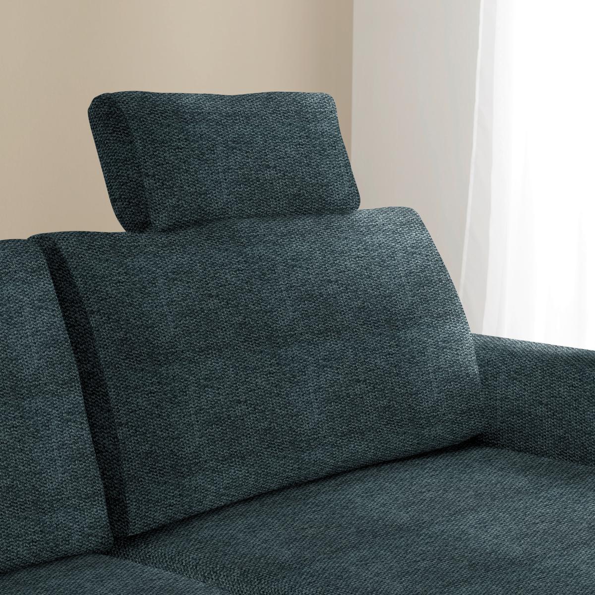 Opěrka hlavy LILLE, petrolejový velur - petrolej, Moderní, textil (58/23/10cm) - Mömax