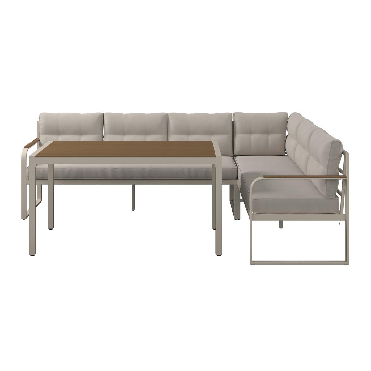 Loungegarnitur Noosa - Gelb/Creme, MODERN, Textil/Metall (132/69/71.5cm) - Beldano