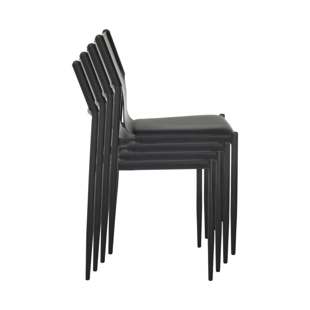 Besucherstuhl Ellon V Schwarz B: 44 cm - Schwarz, MODERN, Leder/Metall (44/82/52cm) - MID.YOU