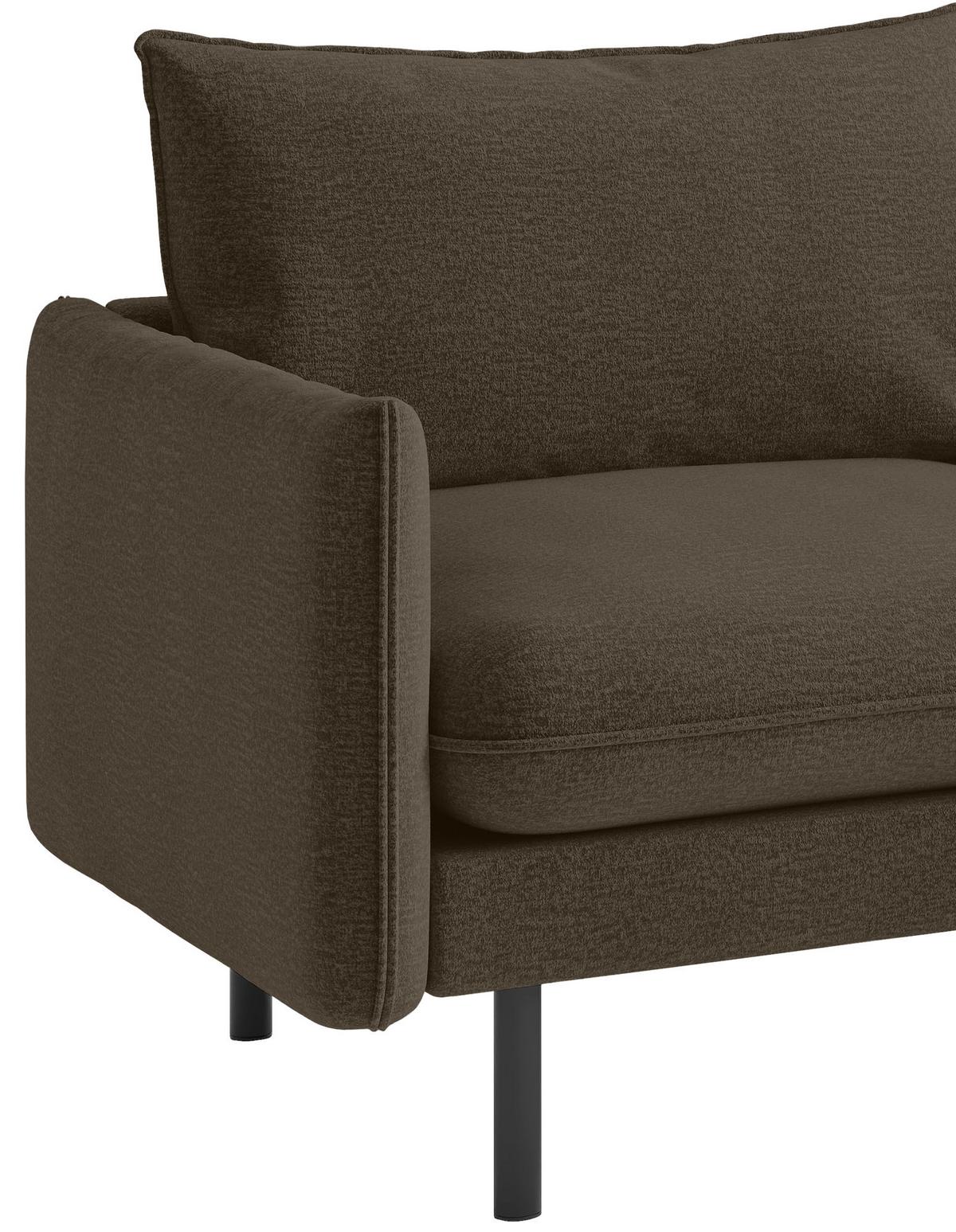 Ecksofa Samos Braun S: 267x204 Cm - Edelstahlfarben/Braun, Design, Textil (267/204cm) - Livetastic