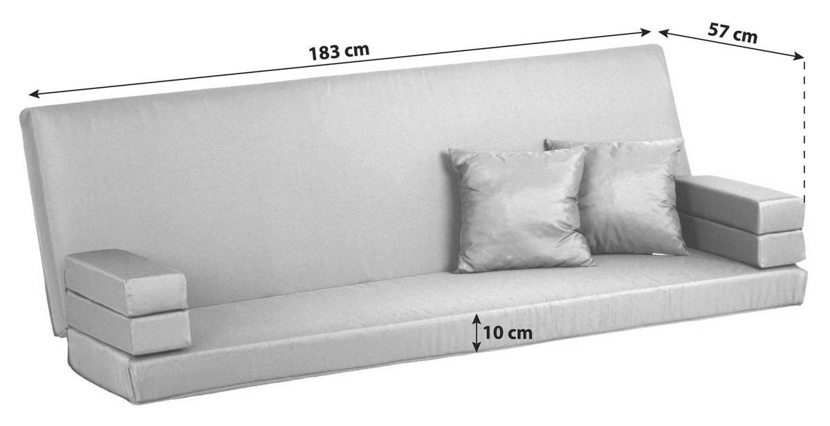 Kissen Für Hollywoodschaukel Star 183x57x10 Anthrazit - Anthrazit, Basics, Textil (183/57/10cm) - Gardenson