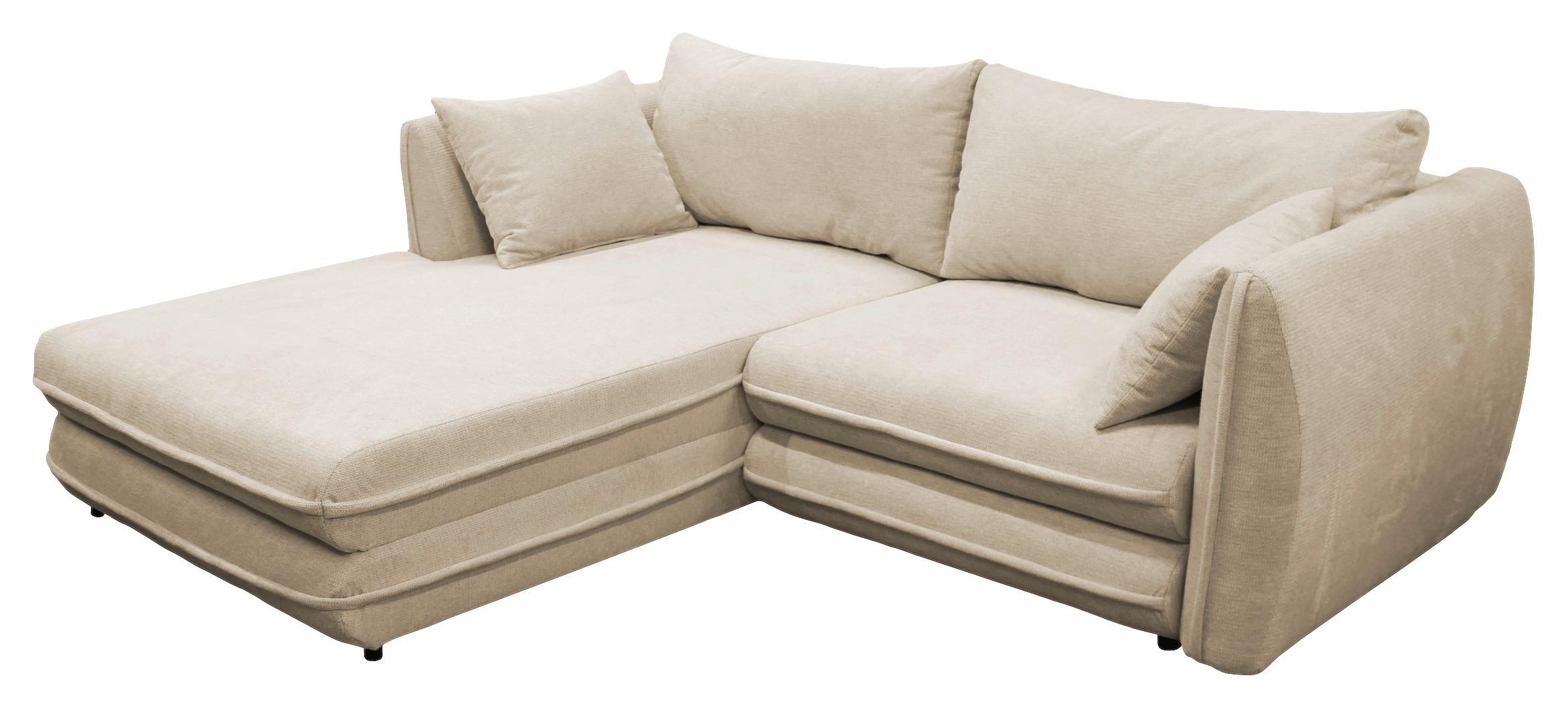 Ecksofa Vivaldi Beige S: 201x240 cm - Beige/Schwarz, Design, Textil (200/250cm) - MID.YOU