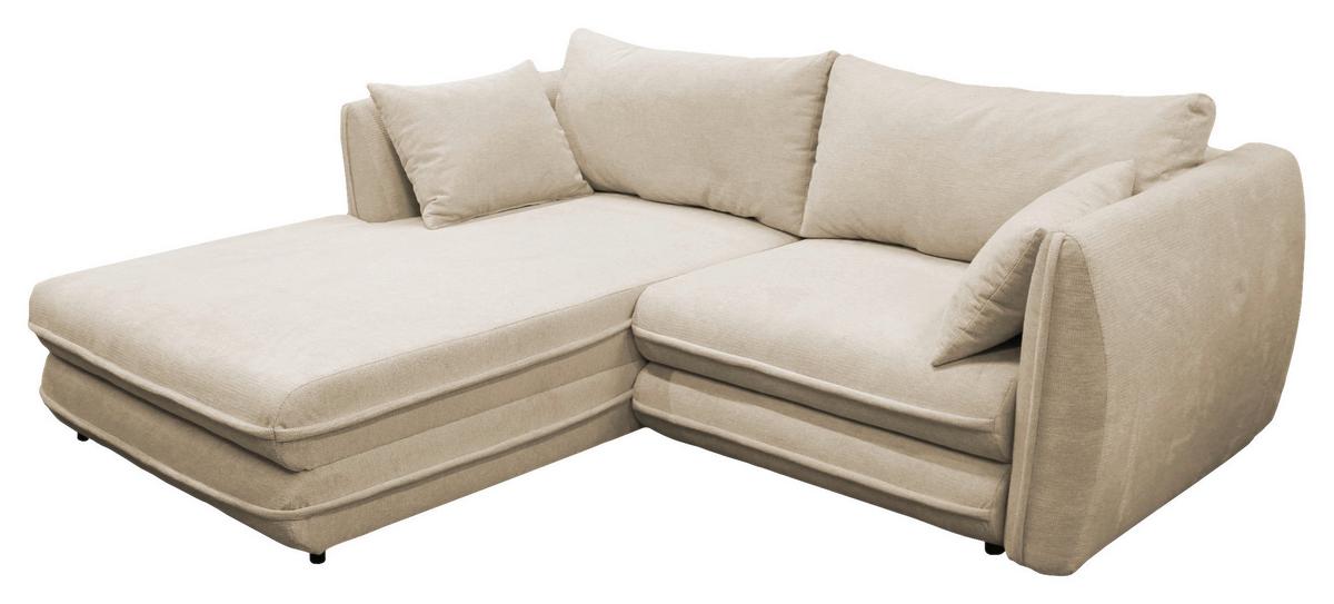 Ecksofa Vivaldi Beige S: 201x240 cm - Beige/Schwarz, Design, Textil (200/250cm) - MID.YOU