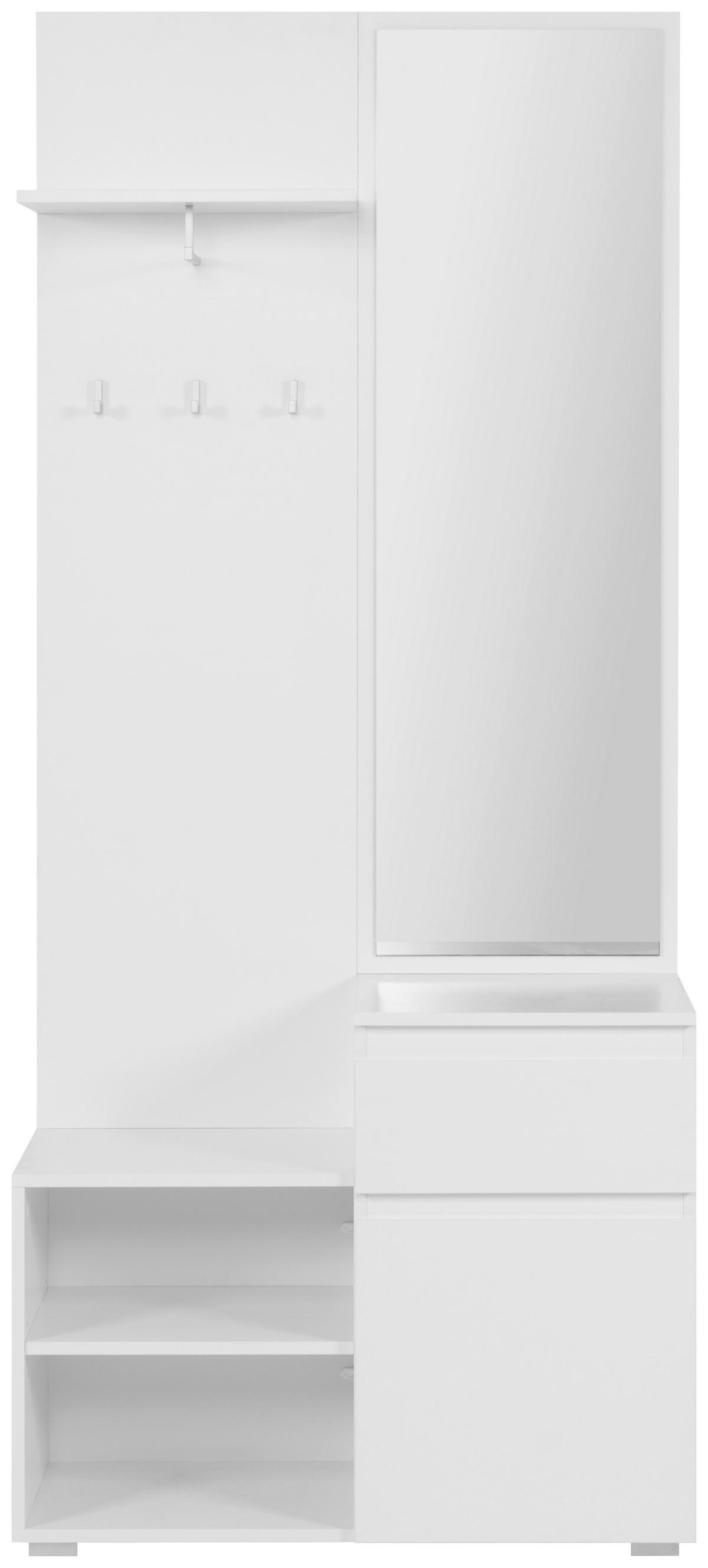 Garderobe Image Weiß B: 85 cm - Weiß, LIFESTYLE, Holzwerkstoff (85/195/37cm) - MID.YOU