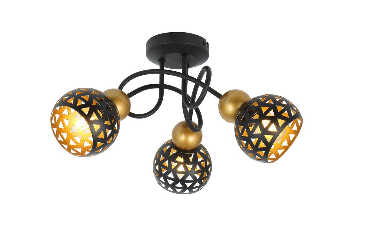 Deckenleuchte Sarra Ø 39 cm - Goldfarben/Schwarz, Basics, Metall (39/20cm) - Globo