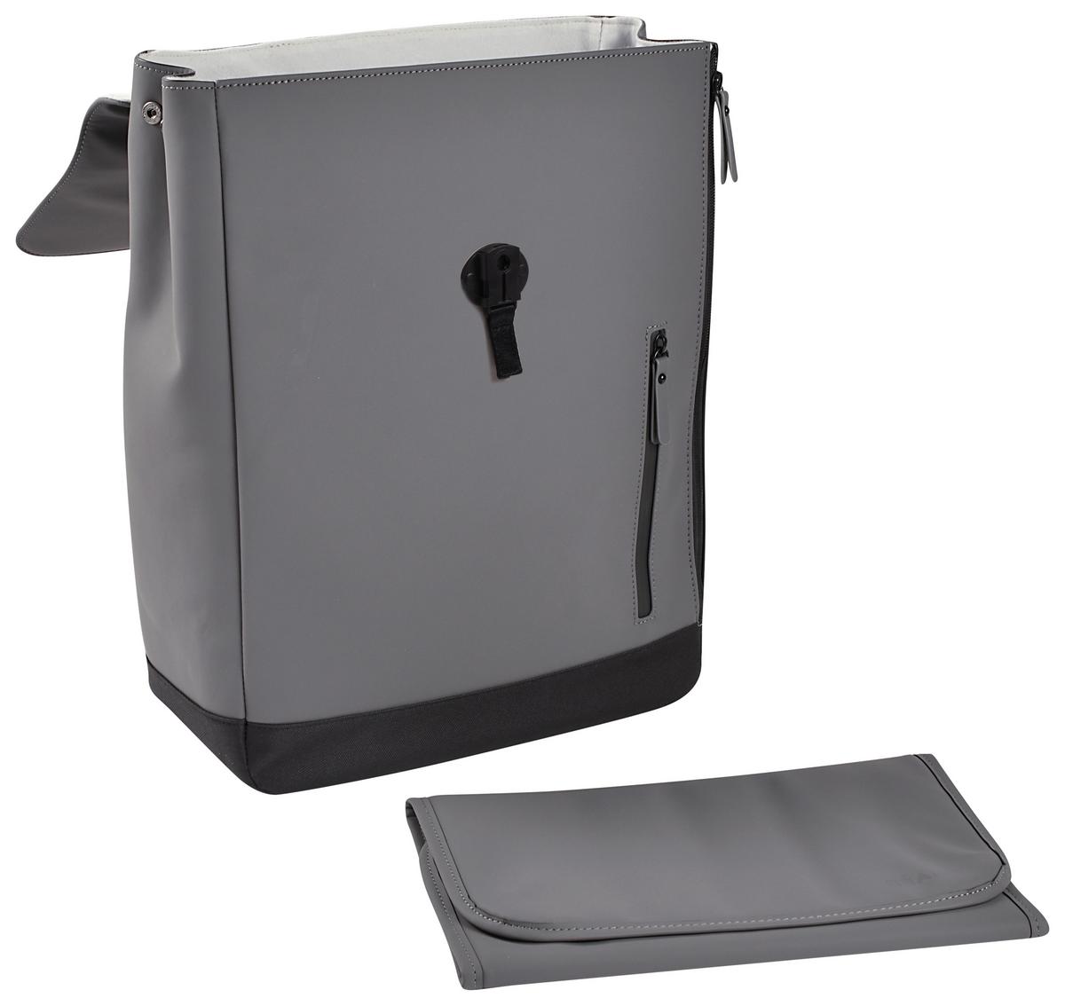 Wickelrucksack Oslo Mineral Dunkelgrau, B: 34 Cm - Dunkelgrau/Hellgrau, KONVENTIONELL, Kunststoff (34/15/43cm) - Beaba