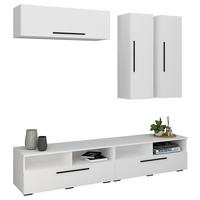 Obývacia stena Arila, 5- dielna, š: 190cm - čierna/biela, Modern, kompozitné drevo/plast (190/200/40cm) - MID.YOU