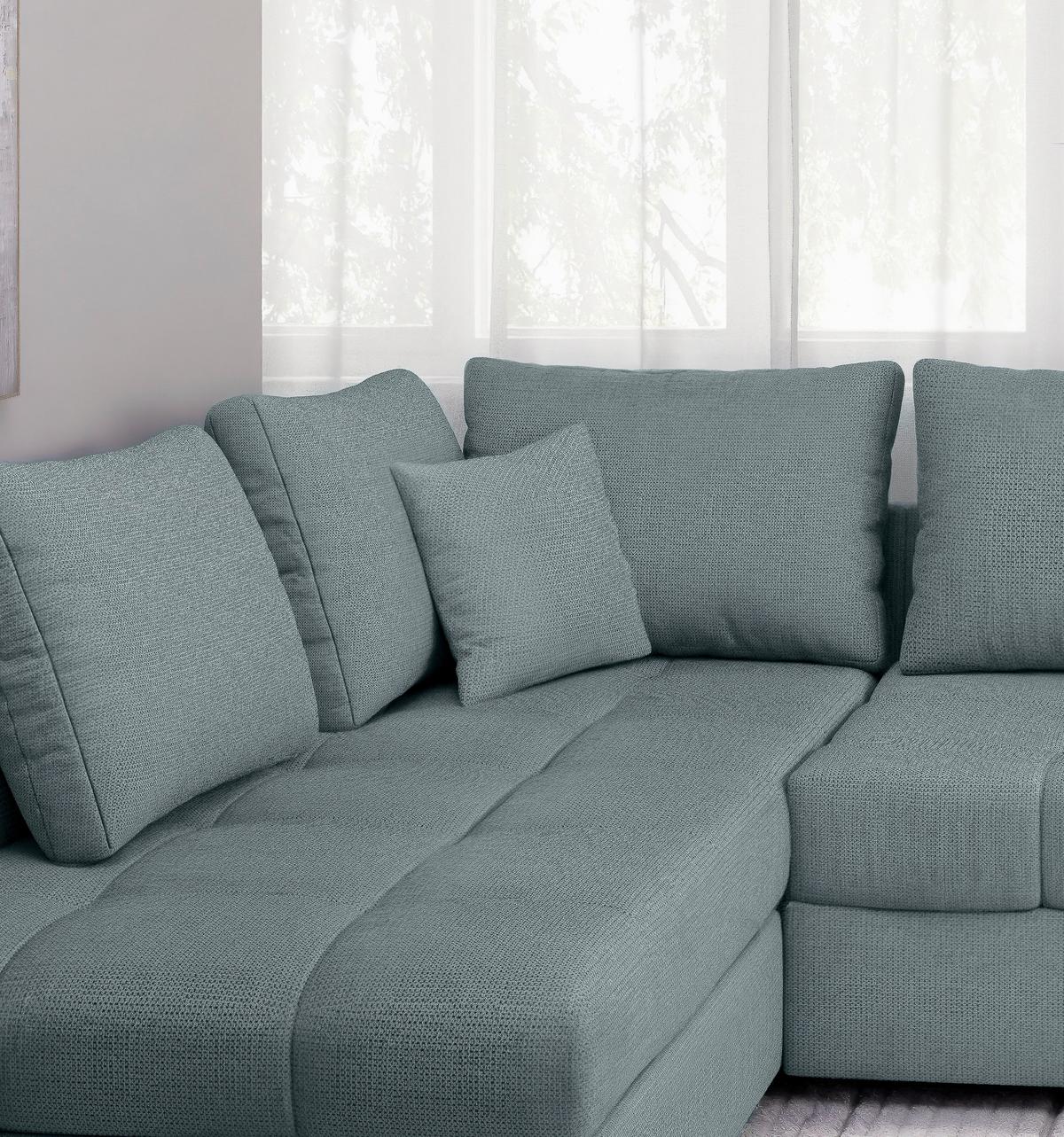 Eckschlafsofa Alvito Mintgrün S: 202x298 Cm - Schwarz/Mintgrün, MODERN, Textil (202/298cm) - MID.YOU