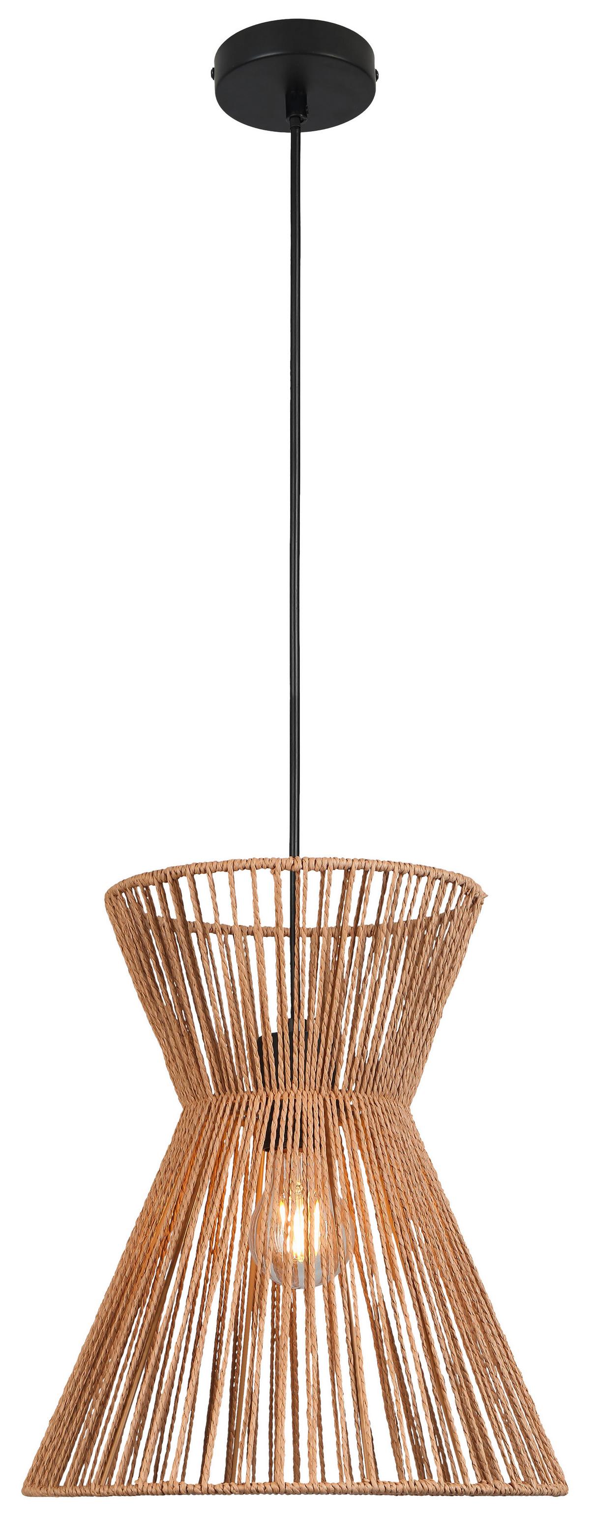 Závěsné svítidlo Naturm - černá/přírodní barvy, Konvenční, kov/papír (30/120cm) - Mömax