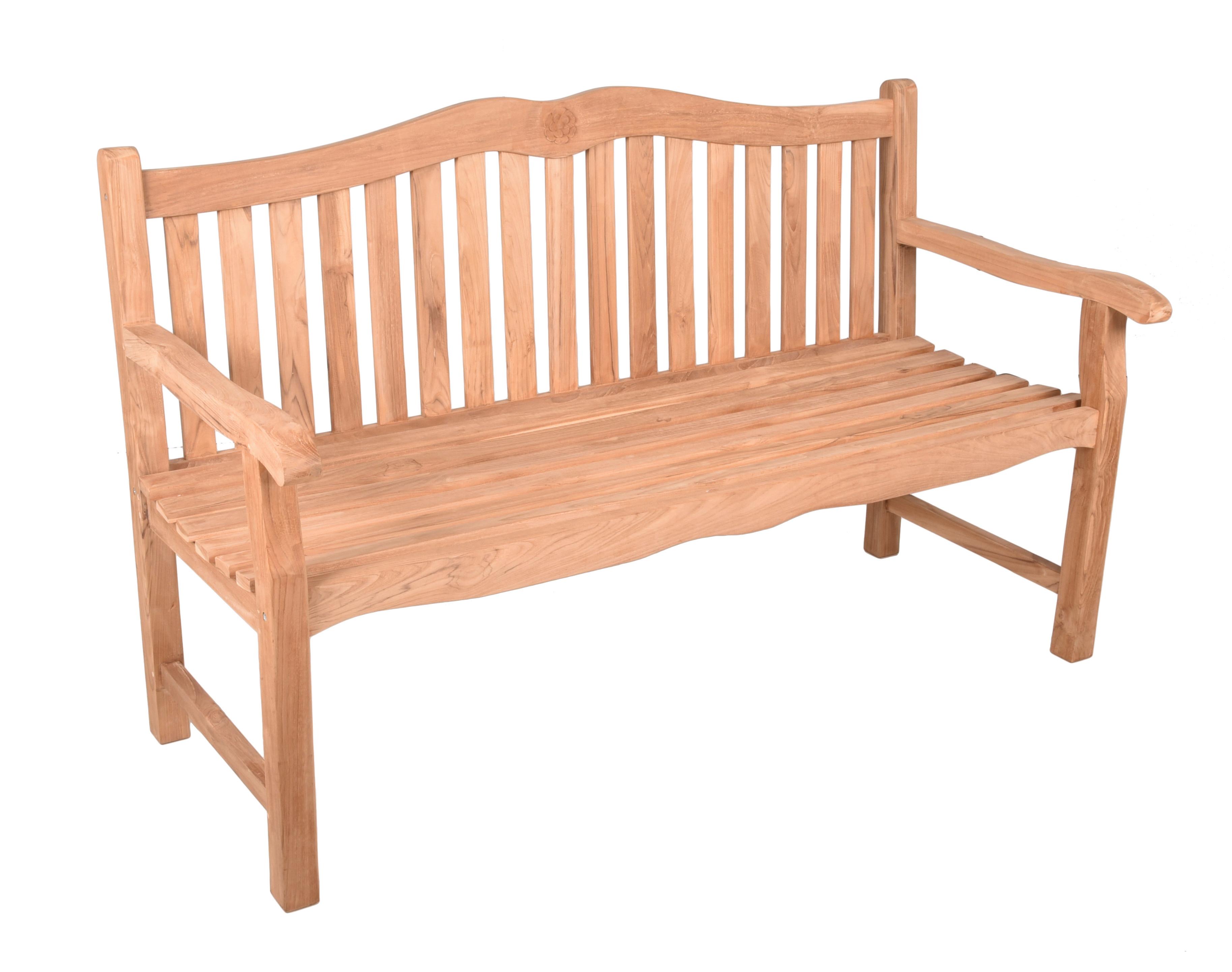 Gartenbank Echtholz Teak 3-Sitzer Romang - Naturfarben, Basics, Holz (150/92/63cm)