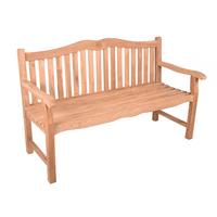 Gartenbank Echtholz Teak 3-Sitzer Romang - Naturfarben, Basics, Holz (150/92/63cm)