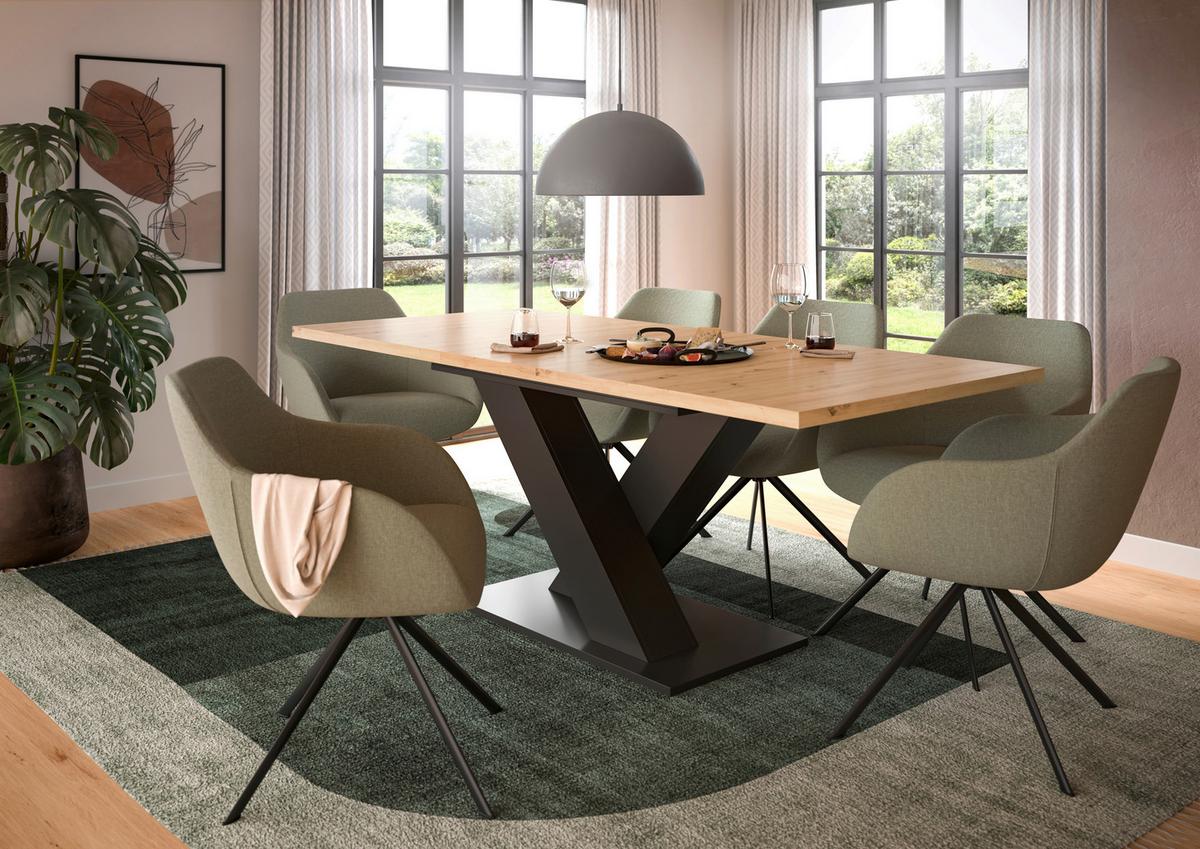 Ausziehtisch Marlon 150 Az Artisan Auf 190 cm ausziehbar - Eiche Artisan/Grau, Trend, Holzwerkstoff (150-190/90/75cm)