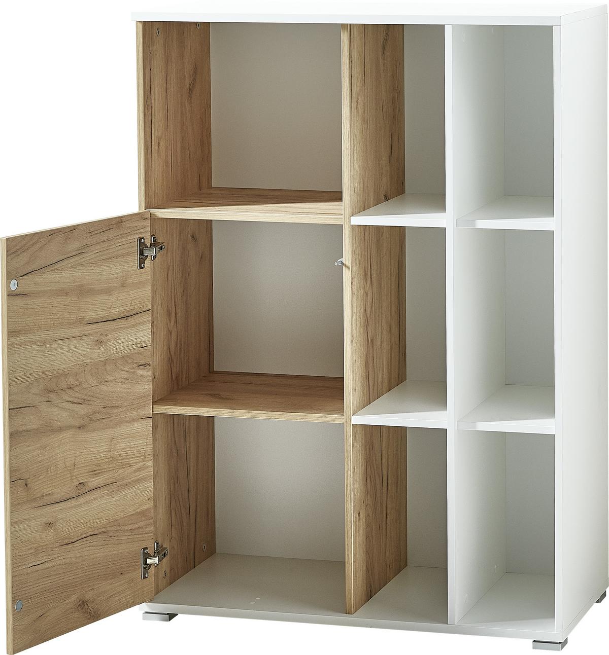 Aktenschrank Gw-Lioni Eiche Dekor B 85 cm - Eichefarben/Weiß, Design, Holzwerkstoff (85/120/40cm) - Germania