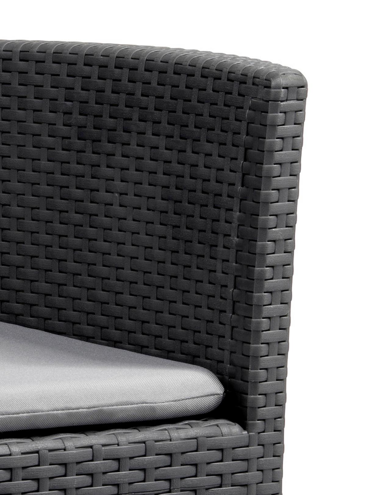 Balkonmöbel Set Rosario Aus Polyrattan Mit Kissen - Hellgrau/Graphitfarben, MODERN, Kunststoff - Keter
