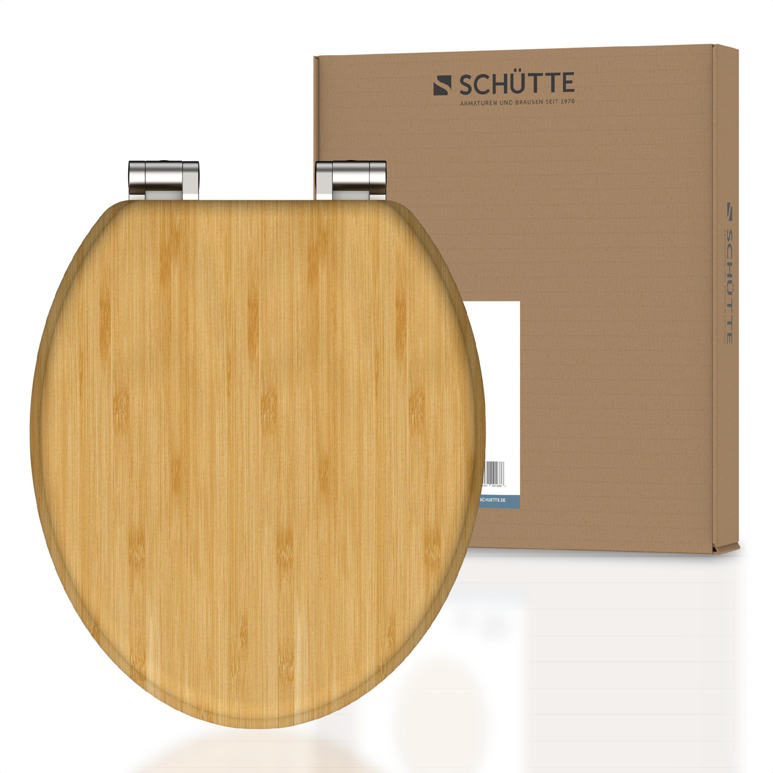 WC-Sitz Naturfarben Bedruckt mit Absenkautomatik - Naturfarben, Design, Holzwerkstoff (42,5/5,5/37cm) - Schütte