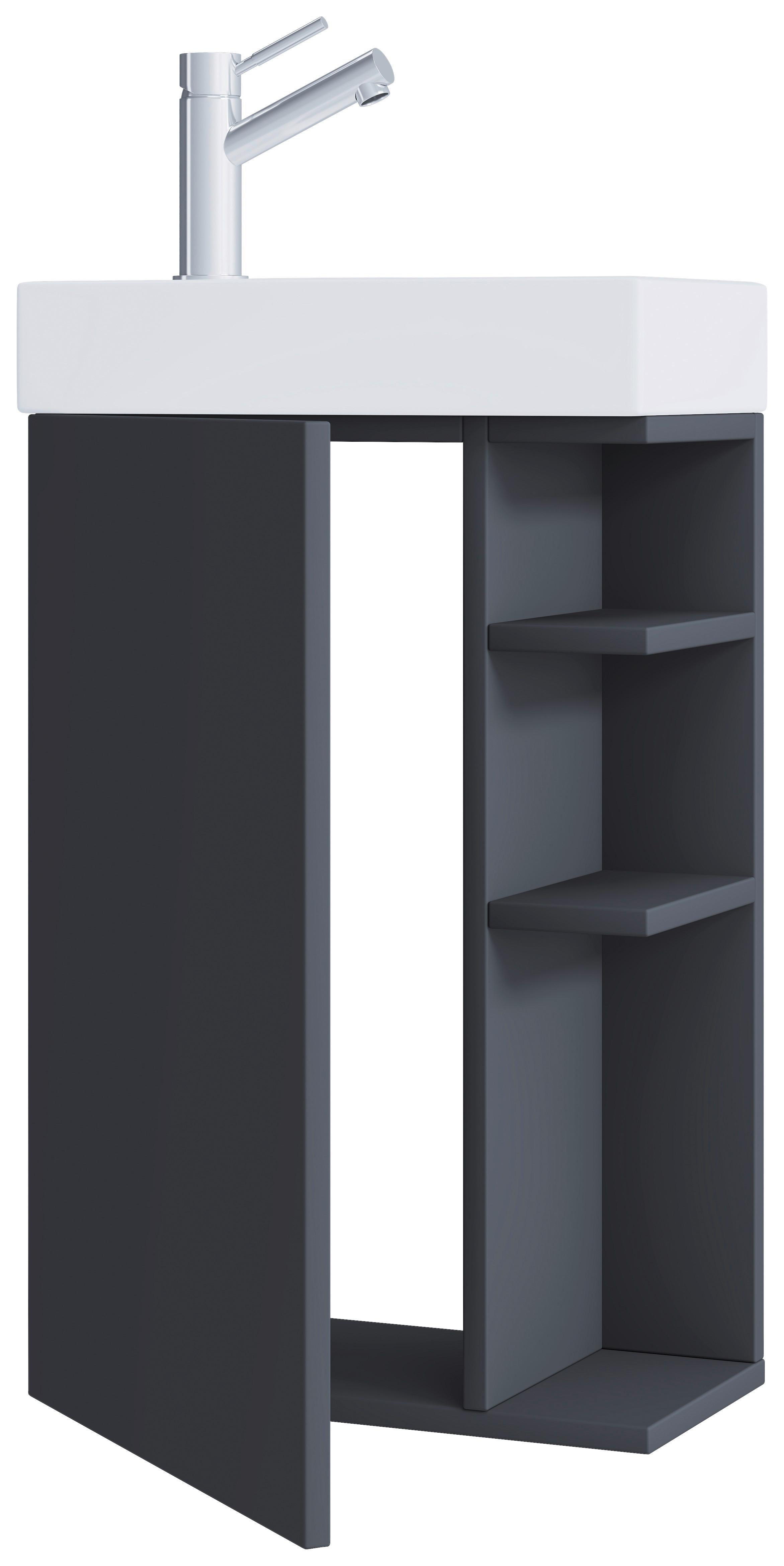 Waschtischkombi Lumia - Anthrazit/Weiß, MODERN, Keramik/Holzwerkstoff (40cm) - MID.YOU