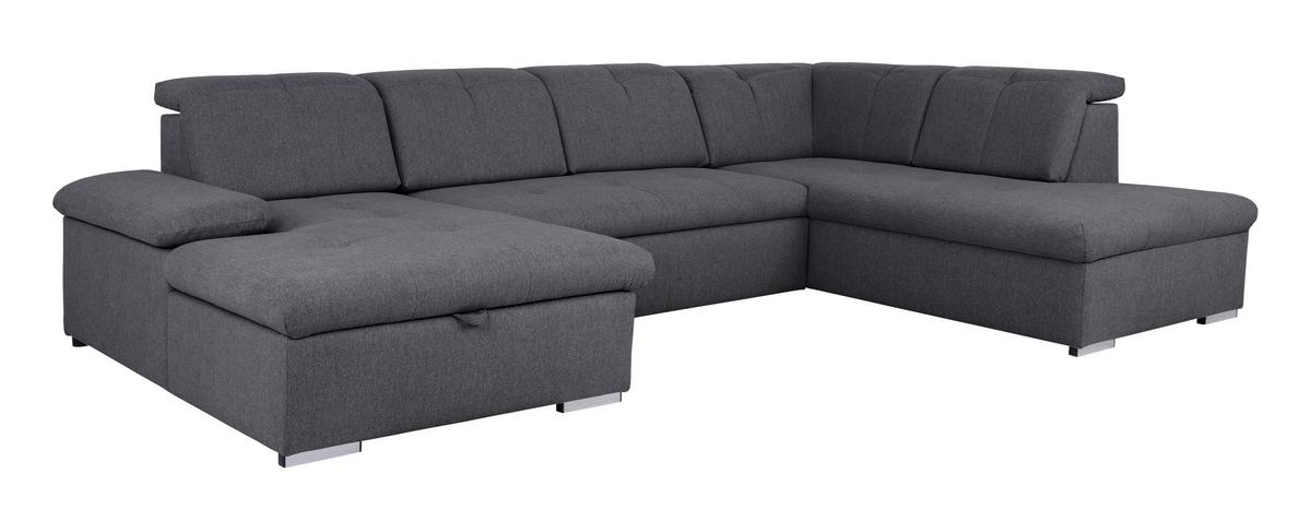 Wohnlandschaft Ramzes Dunkelgrau U: 173x328x215 cm - Dunkelgrau/Grau, Design, Textil (173/328/215cm) - MID.YOU