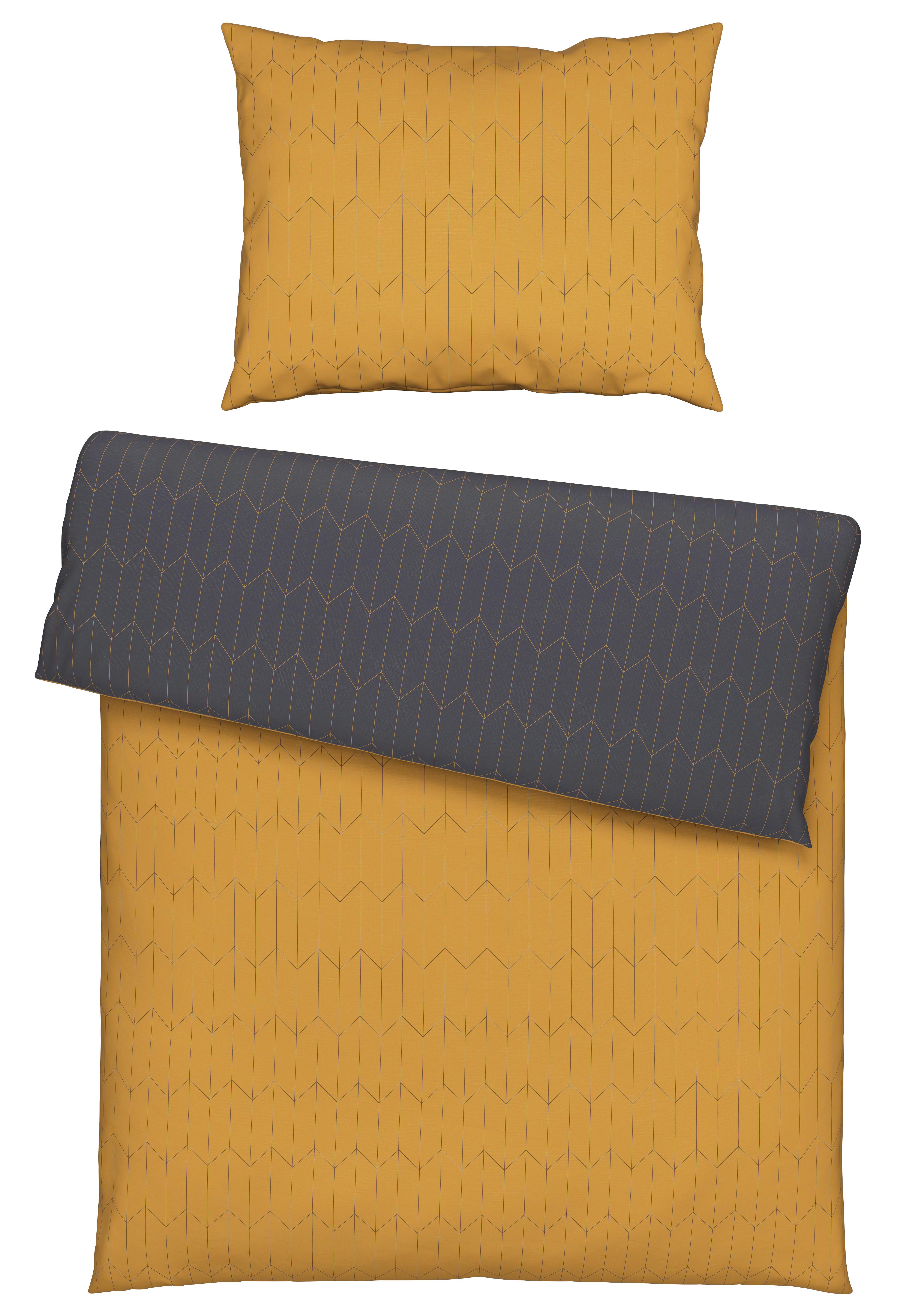 Obojstranná Posteľná Bielizeň Tegola, 140/200cm - žltá/sivá, Moderný, textil (140/200cm) - Modern Living