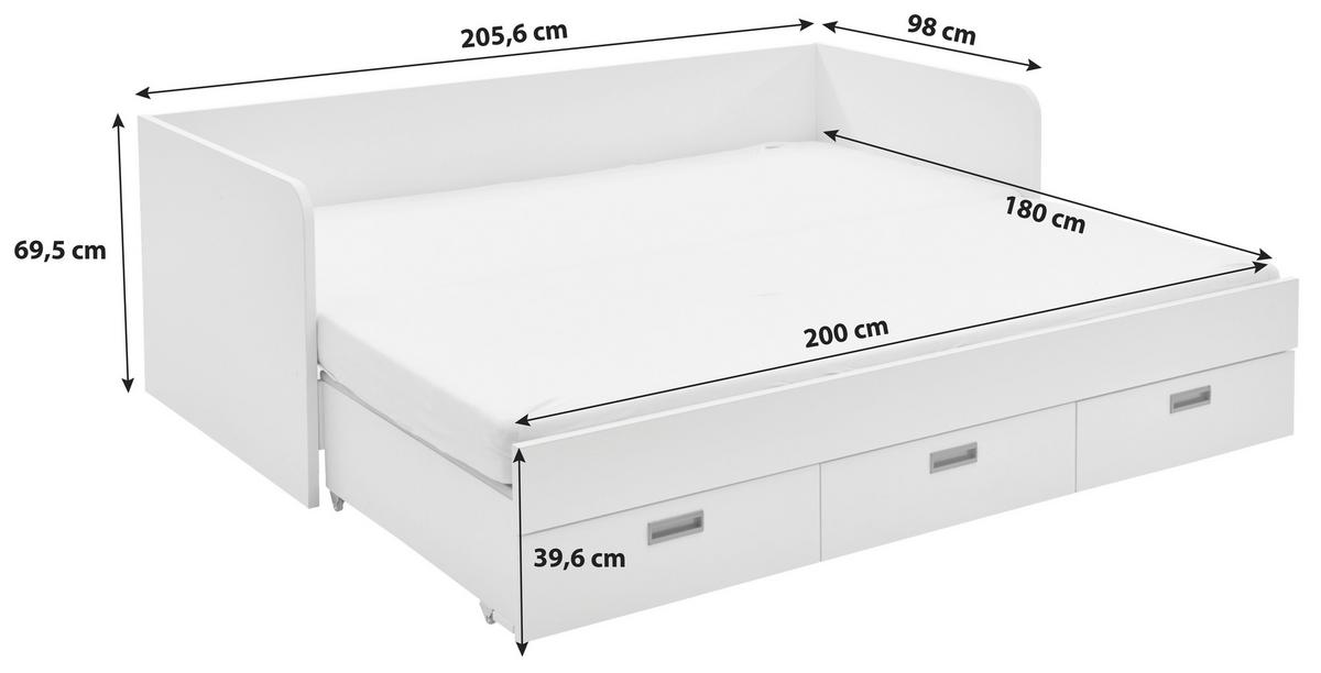 VÝSUVNÁ POSTEĽ BIANCA - hnedá, Konventionell, drevo/kompozitné drevo (90-180/200cm)