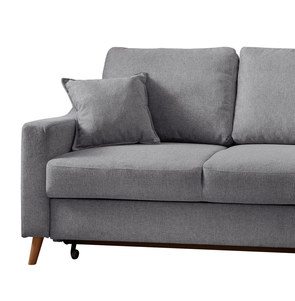 Ecksofa Valentina Dunkelgrau S: 230x200 Cm - Dunkelgrau/Naturfarben, MODERN, Textil (230/200cm) - Livetastic