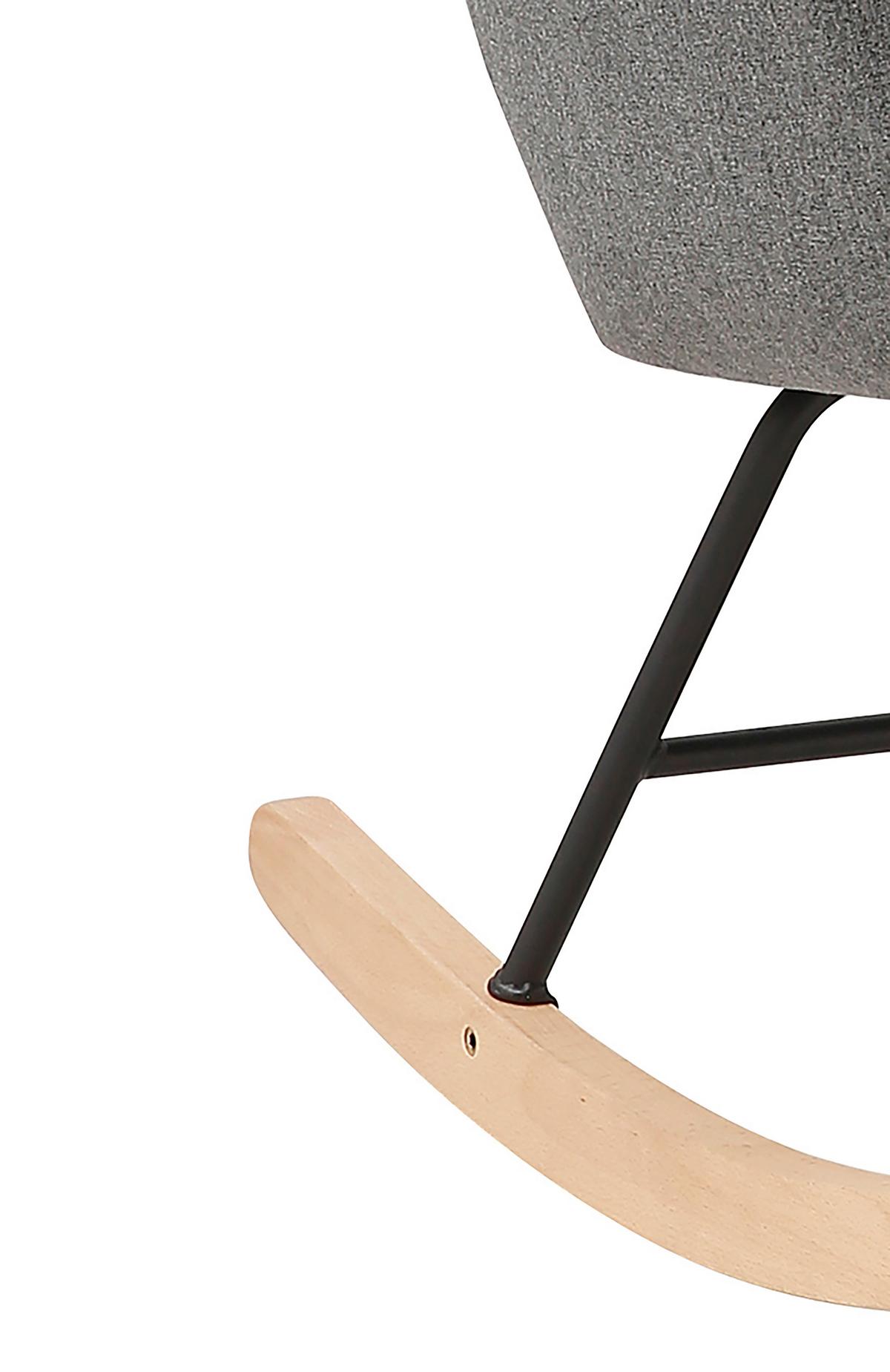 Schaukelstuhl mit Armlehnen Richie Echtholz/Webstoff Grau - Buchefarben/Schwarz, MODERN, Holz/Textil (72/92/92cm) - MID.YOU