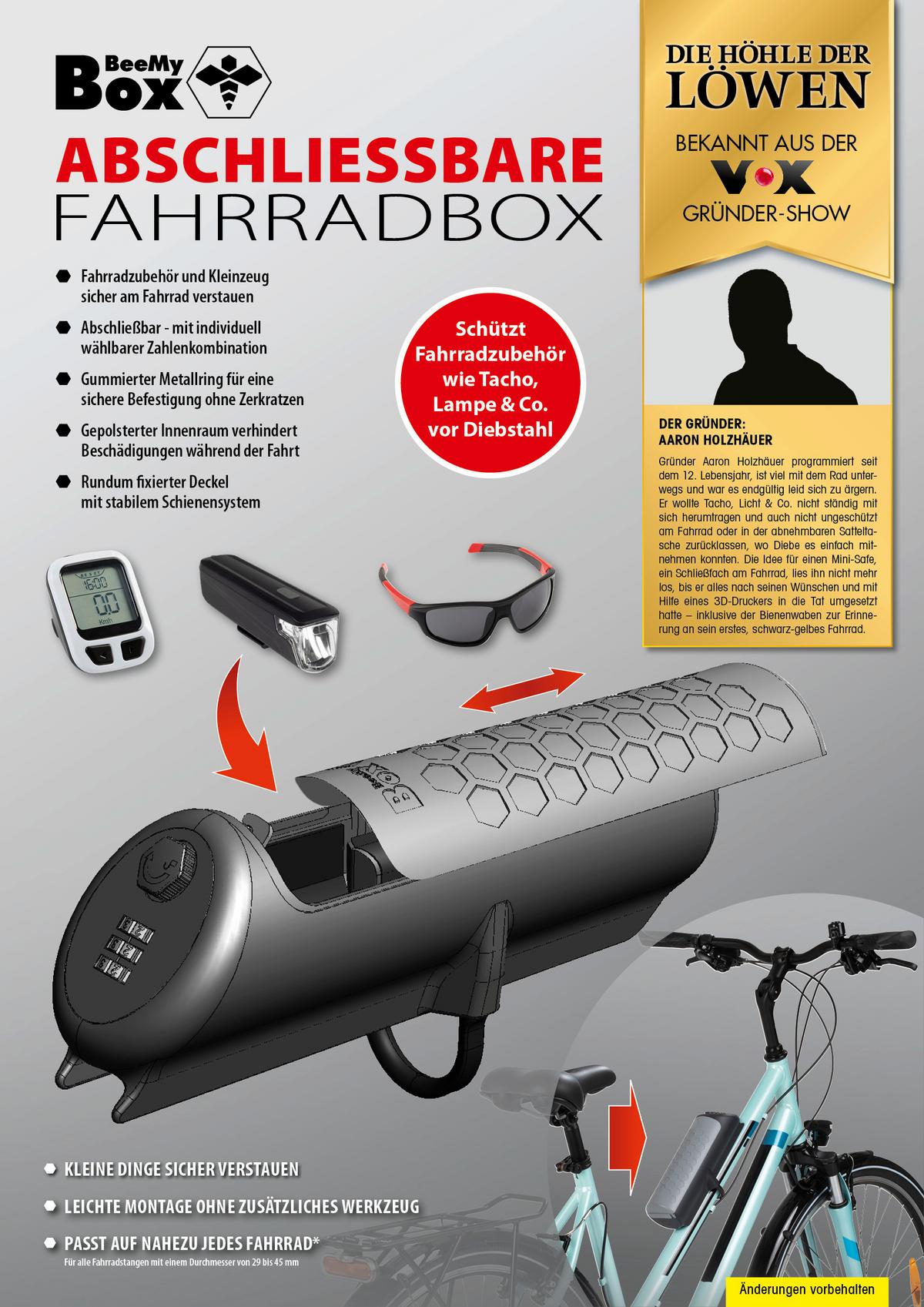 Fahrradbox mit Halterung Beemybox Basic Grau - Basics (26,9/8,9/10cm) - TV - Unser Original