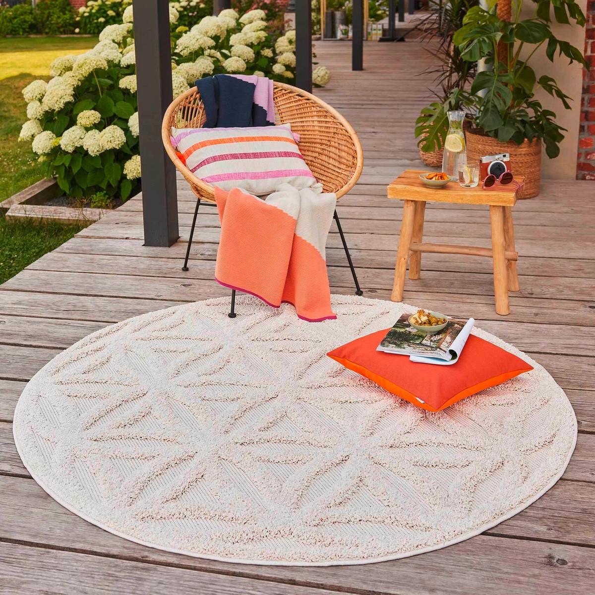 Outdoorteppich, 200 cm Shake - Creme, KONVENTIONELL, Textil (200cm) - Esprit