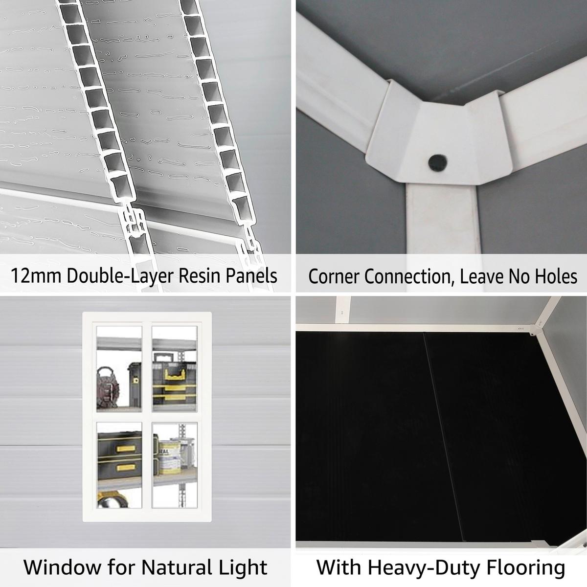 Gartenhaus Bayonne - Grau, MODERN, Kunststoff/Metall (182.5/220/103cm) - Homezone