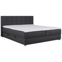 Boxspringbett mit Topper 180x200 cm Winer - Anthrazit/Silberfarben, MODERN, Textil (180/200cm) - MID.YOU