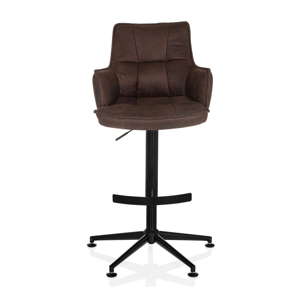 Barhocker Soalo Life High Braun B: 55 Cm - Schwarz/Braun, MODERN, Kunststoff/Textil (55/93/56cm) - MID.YOU