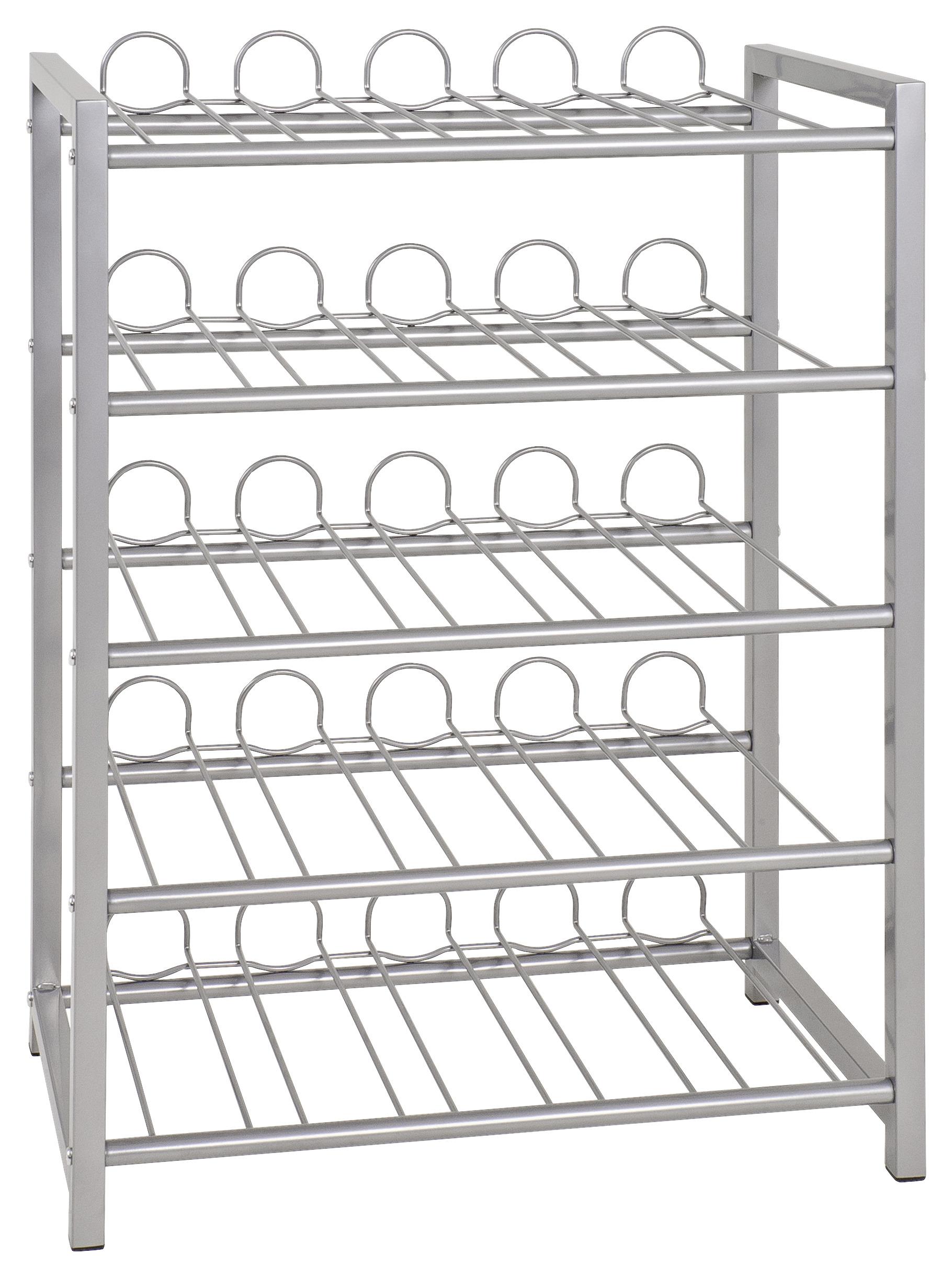Weinregal Metall Alufarben 45 Flaschen BxH: 54x76 cm - Alufarben, MODERN, Metall (54/76/31cm)