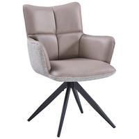 Armlehnstuhl Juno Beige B: 65 cm - Taupe/Beige, MODERN, Textil/Metall (65/90/64cm) - Livetastic