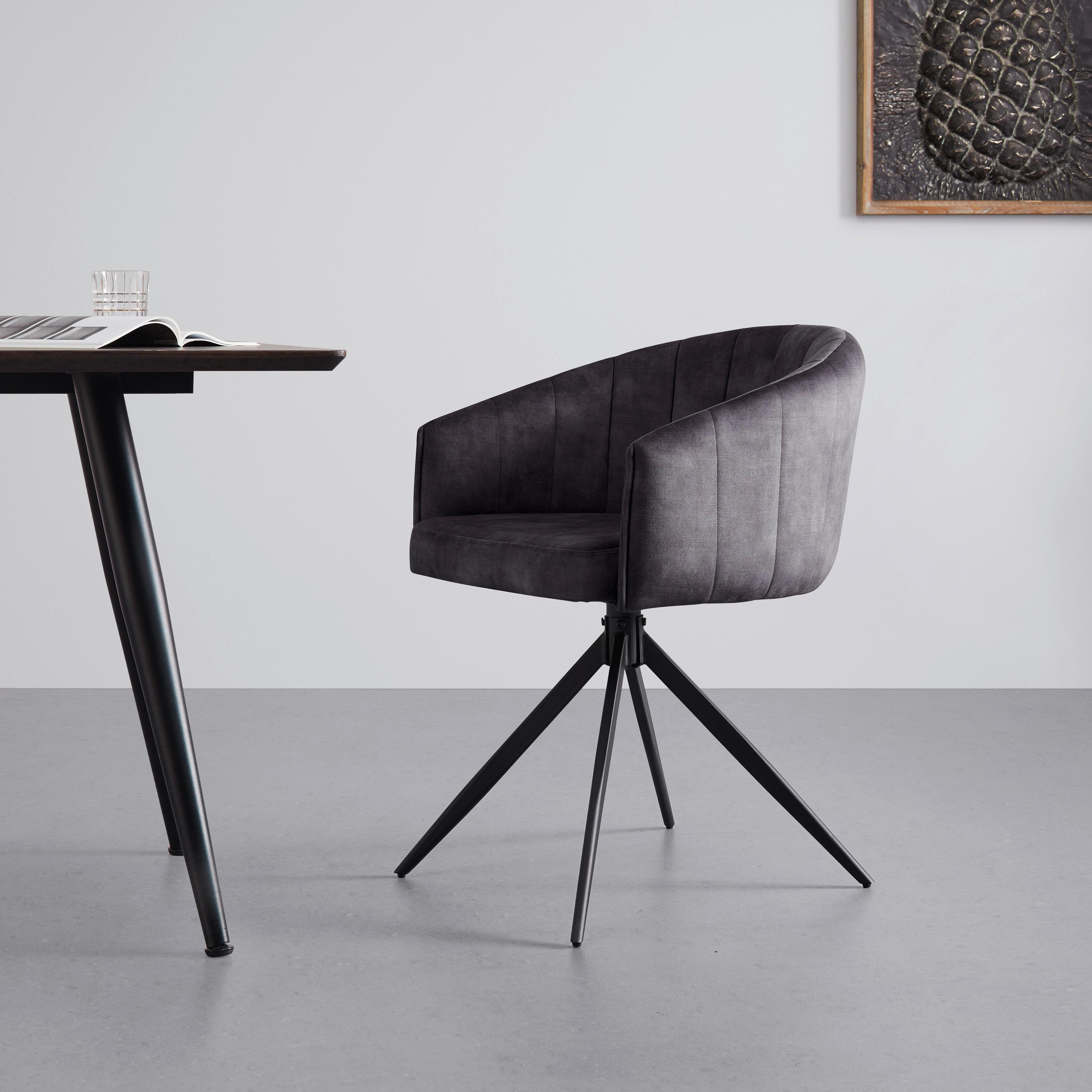 Židle DANIEL šedá - šedá/černá, Moderní, kov/dřevo (56/77/56cm) - Bessagi Home