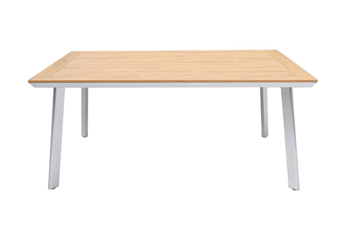 GARTENTISCH TISCH LIVORNO - Silberfarben/Braun, MODERN, Kunststoff/Metall (90/72/160cm) - Gardenson