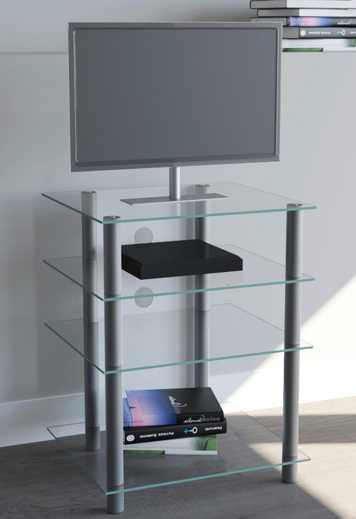 Phonotisch Bilus B: 59 Cm Silberfarben, Glas - Klar/Silberfarben, KONVENTIONELL, Glas/Metall (54/70/47cm) - MID.YOU