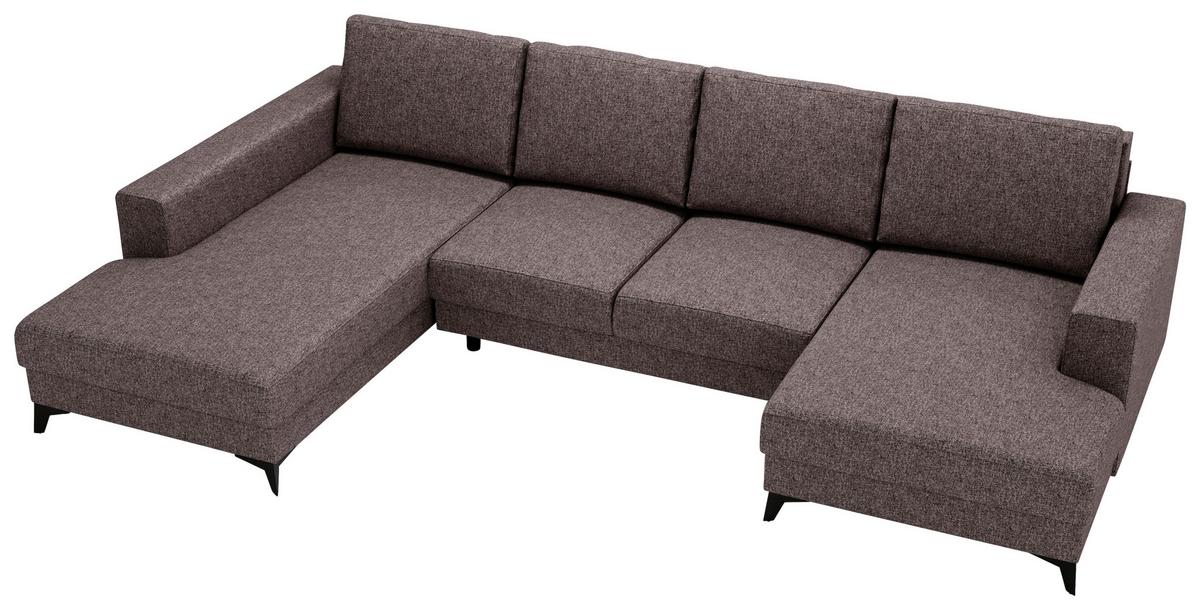 Harvey Braun U: 190x339x156 cm - Schwarz/Braun, Design, Textil (190/339/156cm) - Livetastic