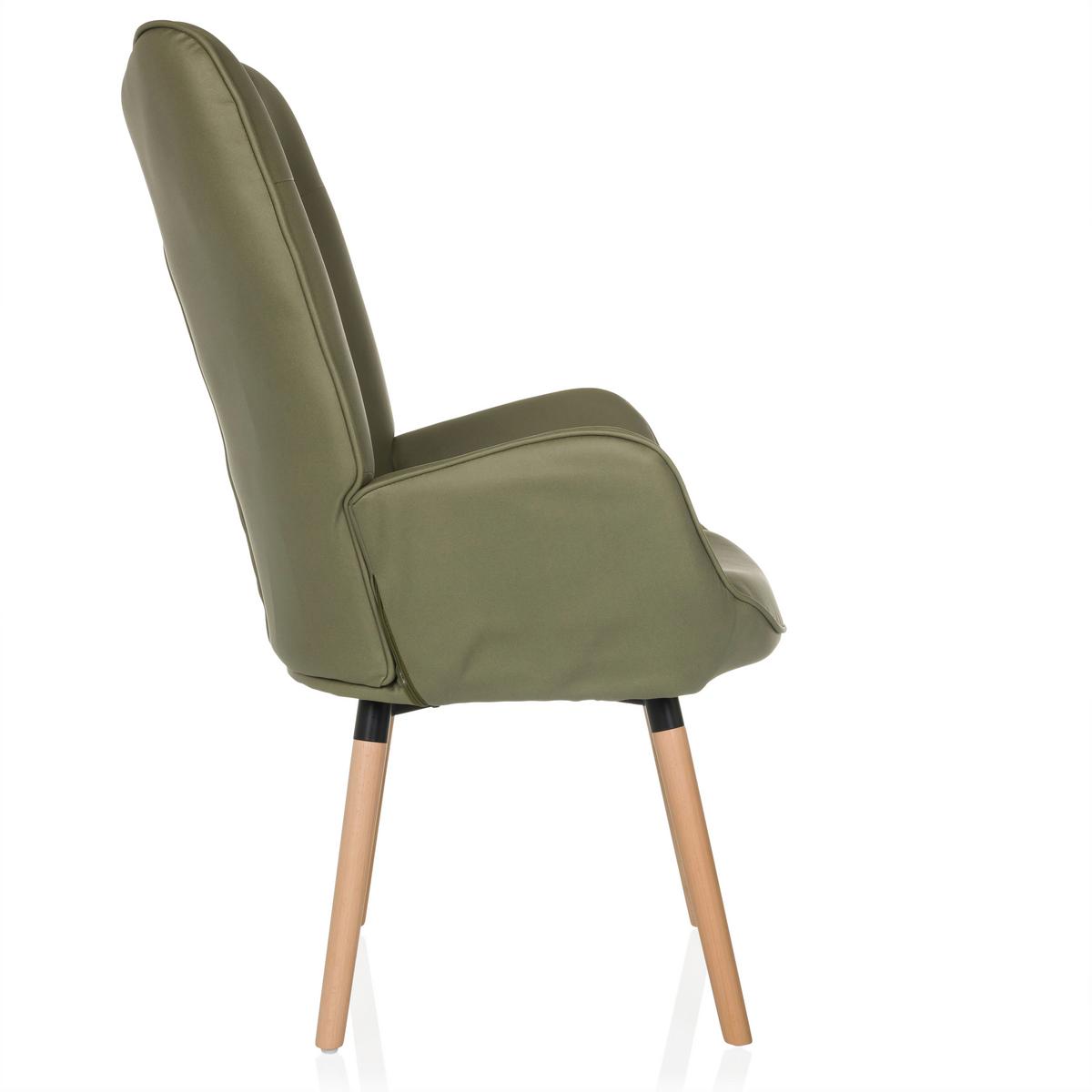 Ohrensessel Havenio I Grün B: 70 cm - Buchefarben/Grün, MODERN, Textil (70/106/75cm) - MID.YOU