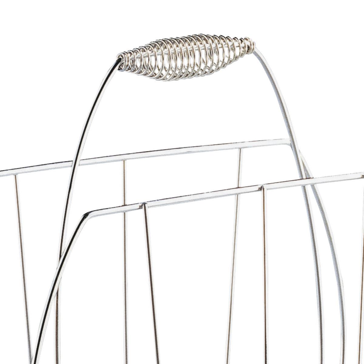 Zeitungsständer Darnie Spring Metall B: 35 cm mit Tragegriff - Chromfarben/Buchefarben, KONVENTIONELL, Holz/Metall (35/44,5/20cm) - Boxxx