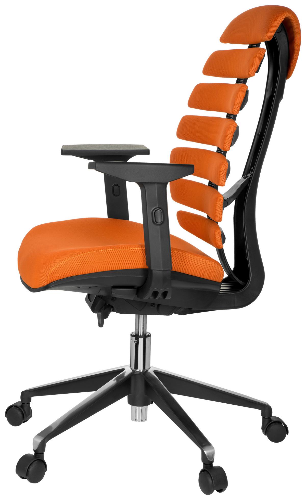 Drehstuhl Ergo Line Ii Orange - Schwarz/Orange, MODERN, Kunststoff/Textil (65/115/50cm) - MID.YOU