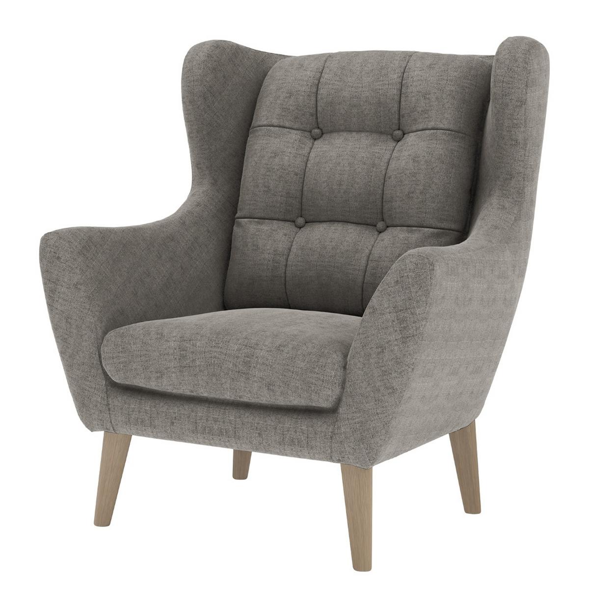 Sessel Henry, Dunkelgrau B: 91 cm - Eichefarben/Dunkelgrau, KONVENTIONELL, Textil (91/107/94cm) - Trendmanufaktur