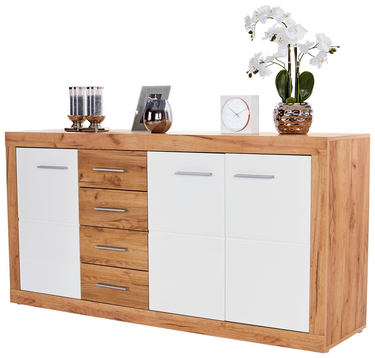 Kommode B 178,6cm Malta, Kraft Eiche Dekor/Weiß - Eichefarben/Weiß, MODERN, Holzwerkstoff (178,6/86/39,9cm)