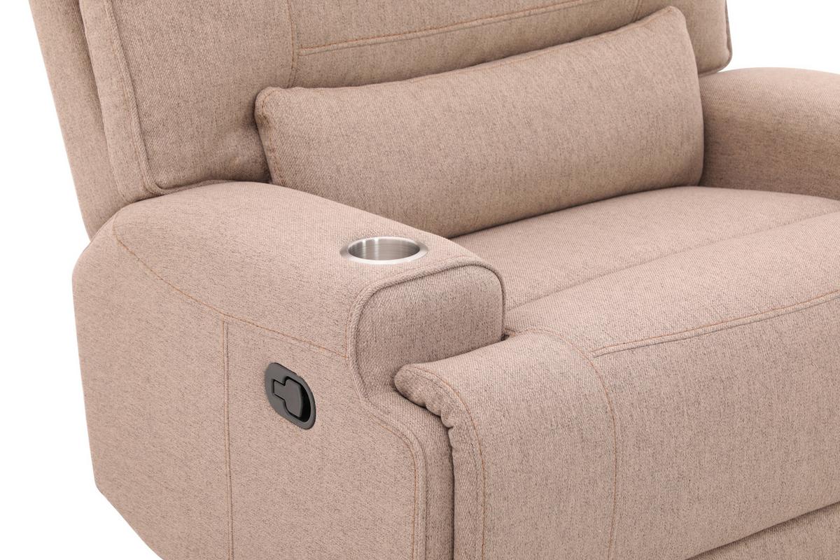 Relaxsessel Texas Mokka B: 122 Cm - Schwarz/Mokka, Basics, Holz/Textil (122/106/102cm) - MID.YOU